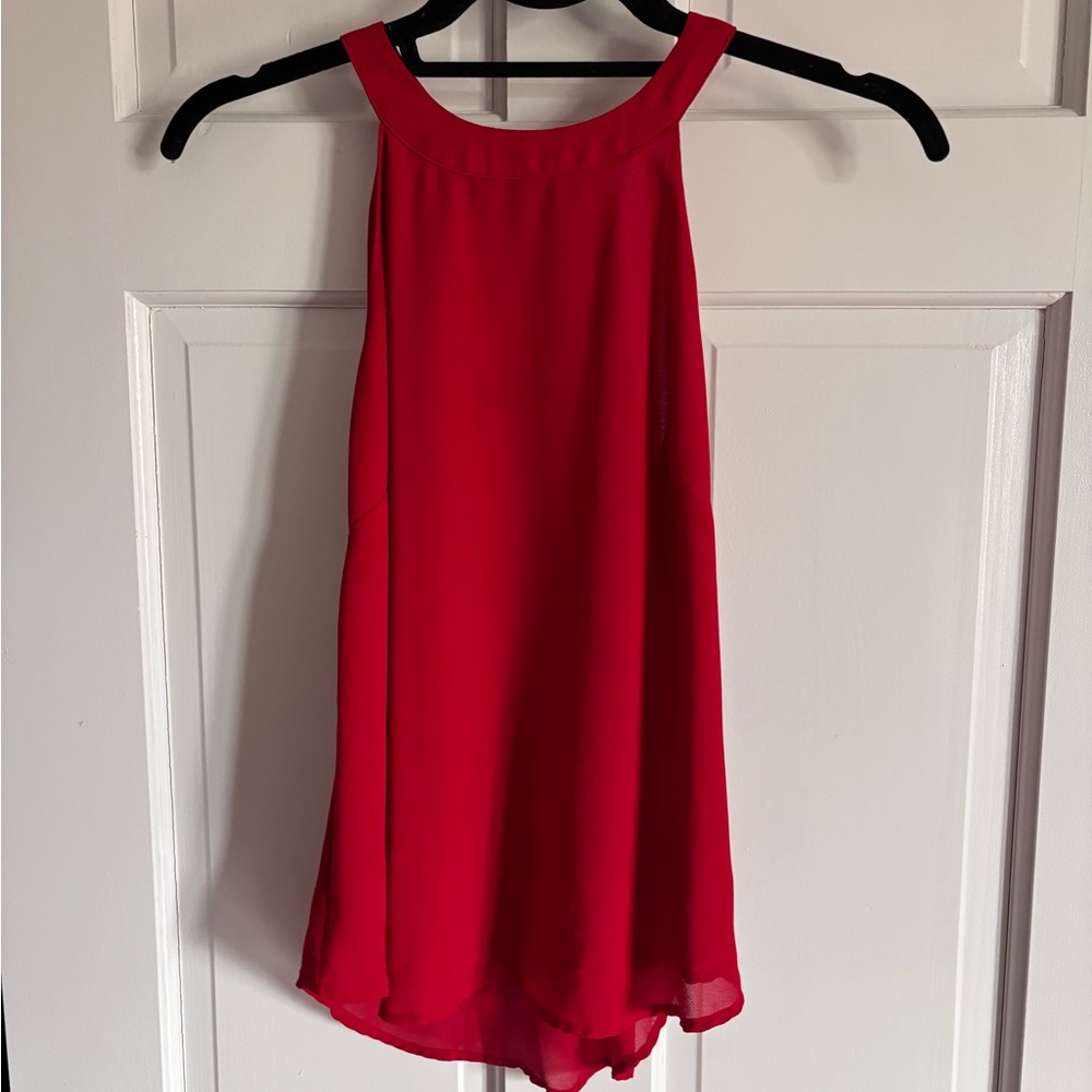 Bright Red Tank  with Strappy Detail back  Size Small